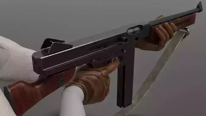Fps weapon m1A1 ww2 Fps - Tps Low-poly 3D model