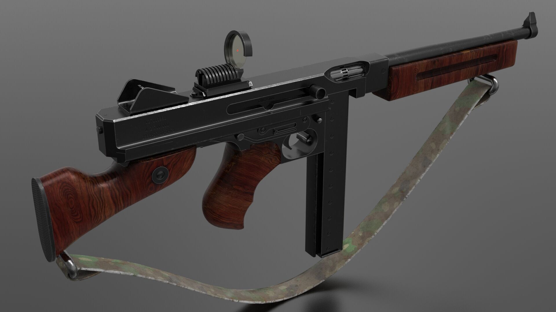 Fps weapon m1A1 ww2 Fps - Tps Low-poly 3D model_3
