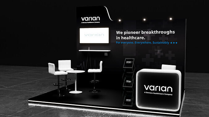two simple of booth 3x4 and 4x4 3D model 4