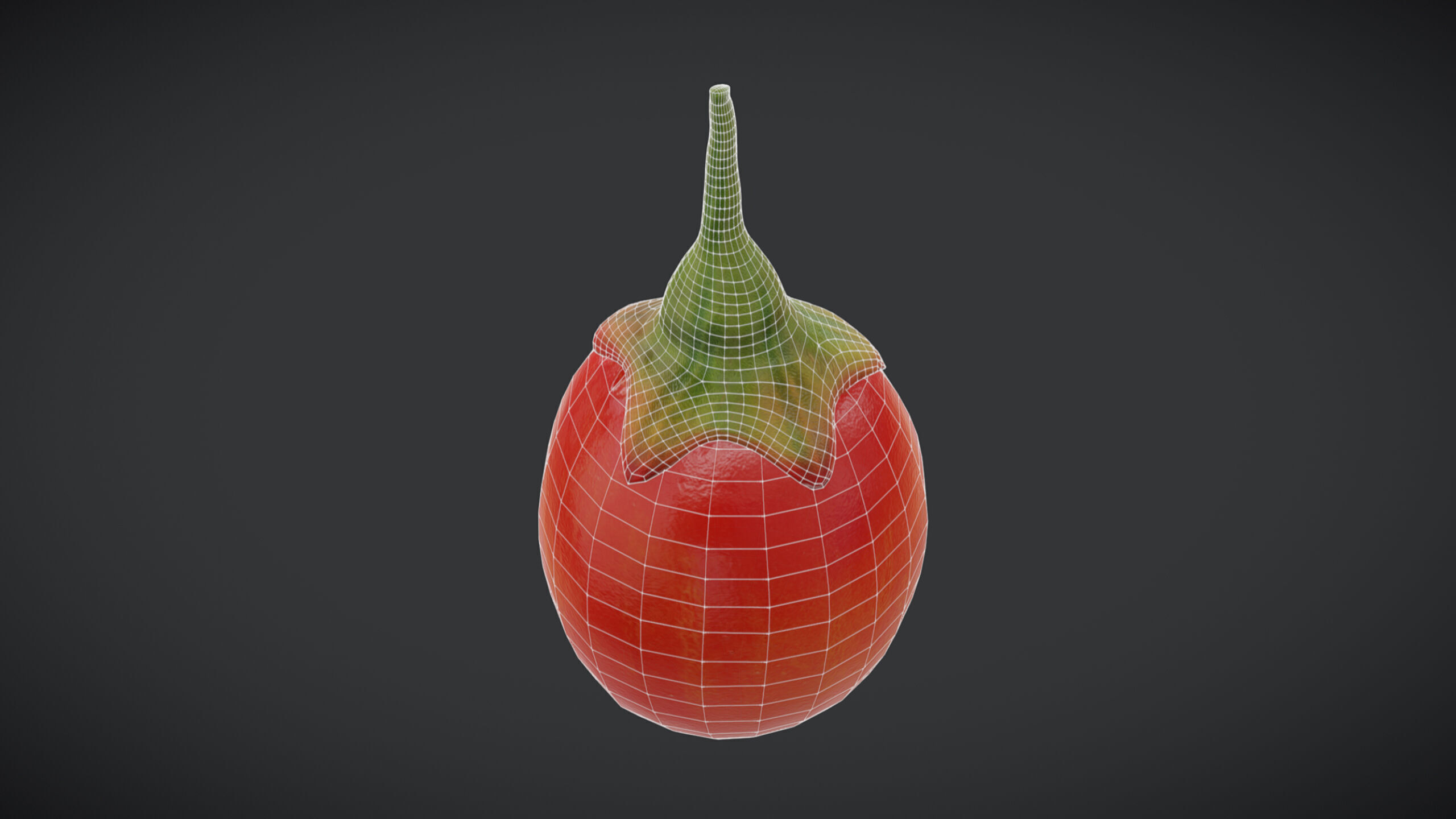 Fruit Goji Low Poly Low-poly 3D model_5