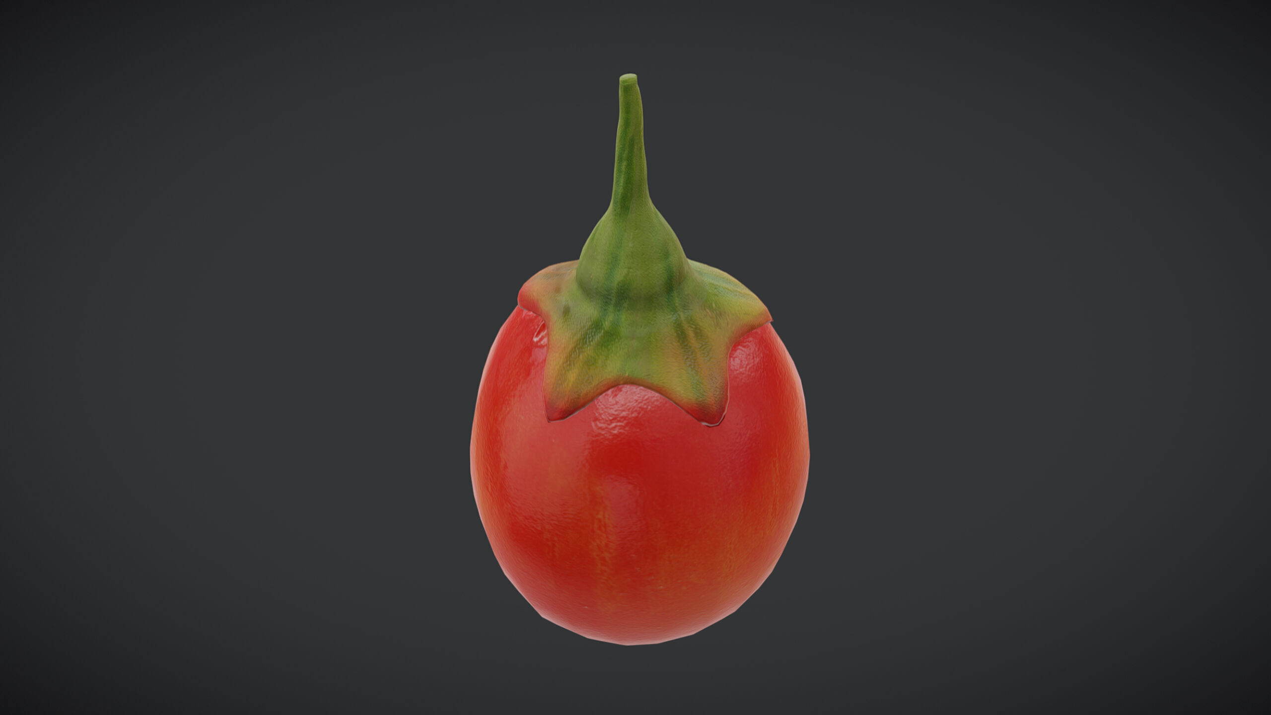 Fruit Goji Low Poly Low-poly 3D model_4