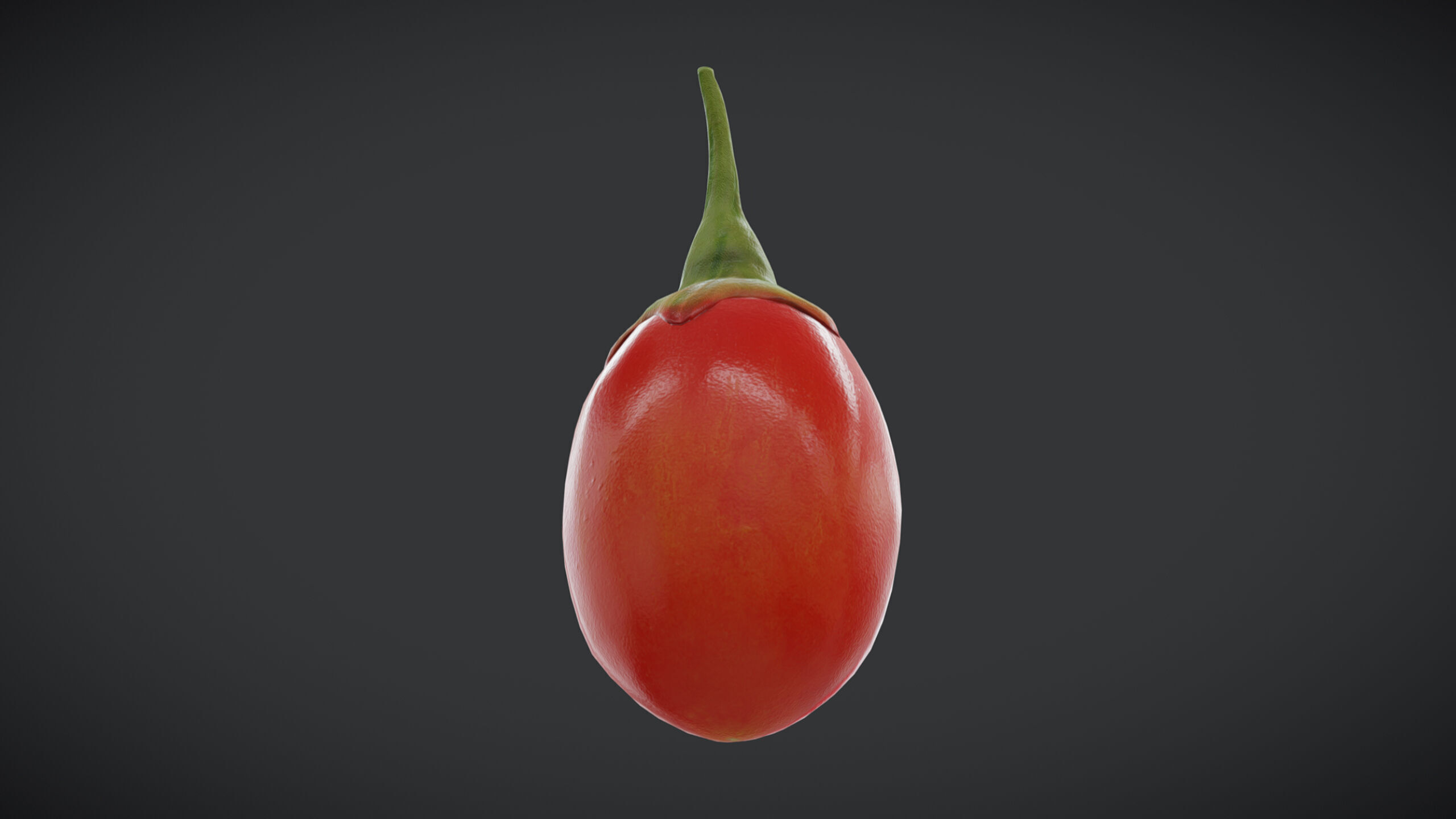 Fruit Goji Low Poly Low-poly 3D model_2