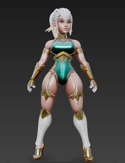 Sabrina Planet X Ambassador Rigged Stylized Sci-Fi Fantasy 3D model_2