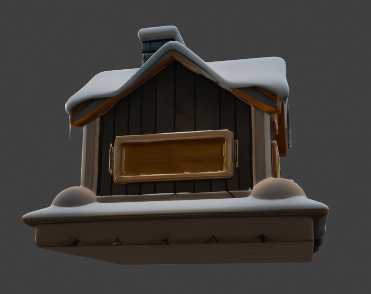 Snow-Covered House  Game-Ready 3D Model with PBR Textures Low-poly 3D model_11
