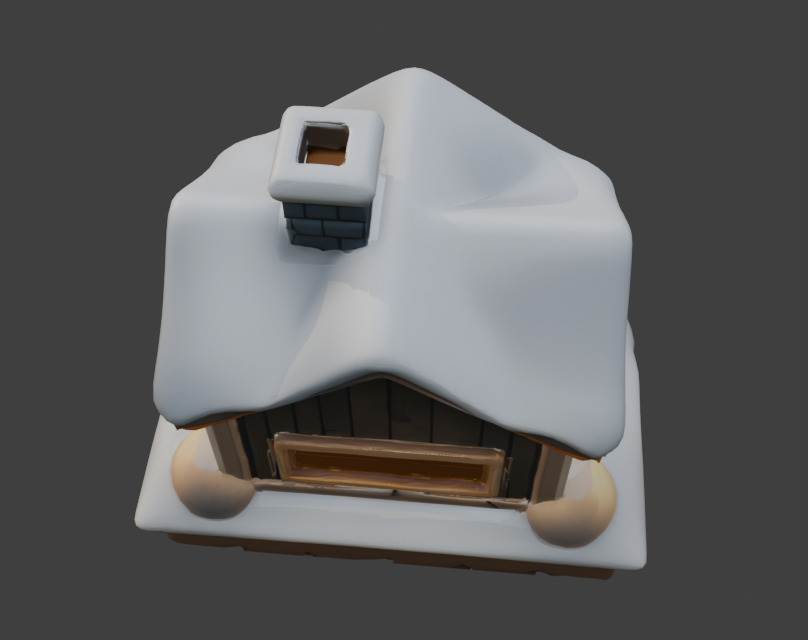 Snow-Covered House  Game-Ready 3D Model with PBR Textures Low-poly 3D model_10