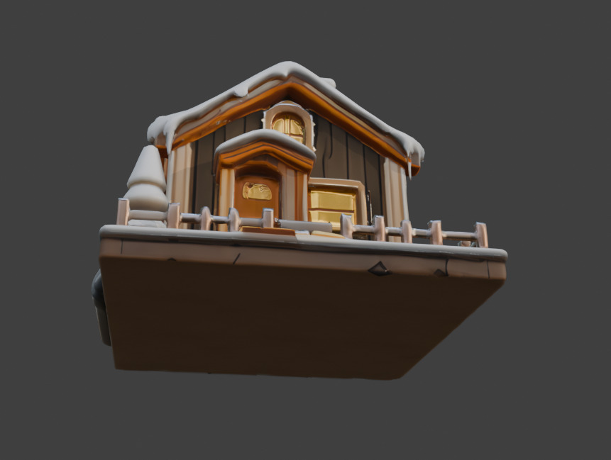 Snow-Covered House  Game-Ready 3D Model with PBR Textures Low-poly 3D model_14