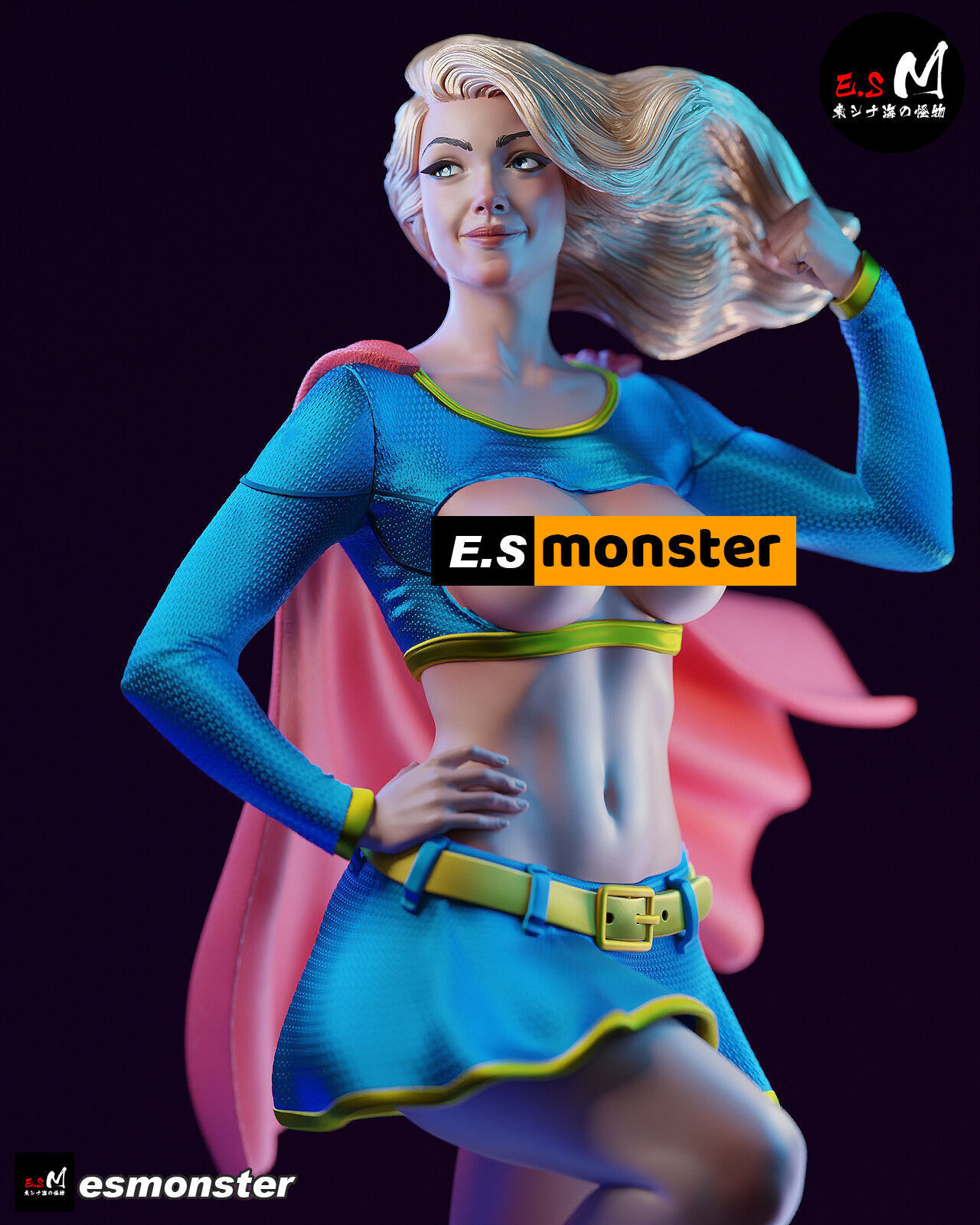 NSFW Super Girl 3D print model_9
