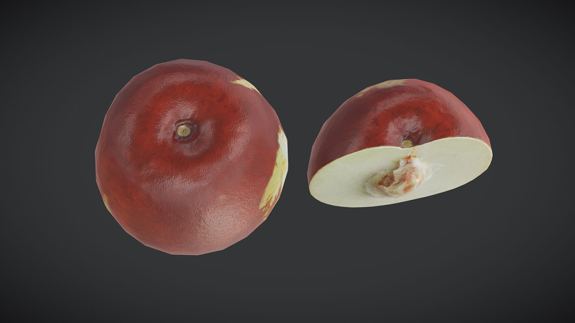 Fruit Jujube Low Poly Low-poly 3D model_5