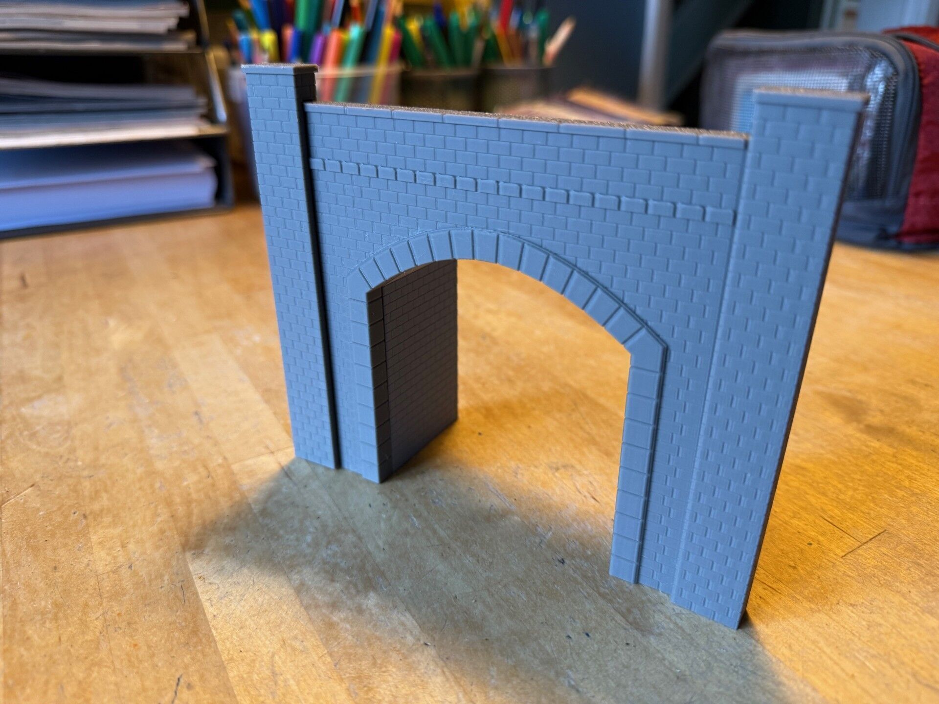 Model Railway Single Track Tunnel Internal Arches Add On 3D print model_4