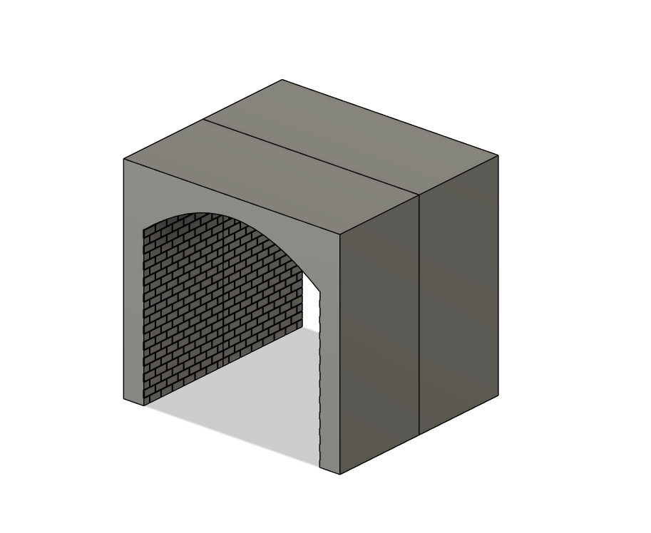 Model Railway Single Track Tunnel Internal Arches Add On 3D print model_6