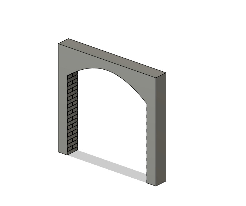 Model Railway Single Track Tunnel Internal Arches Add On 3D print model_7