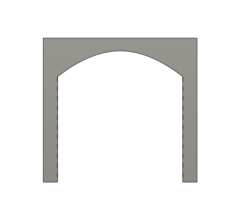 Model Railway Single Track Tunnel Internal Arches Add On 3D print model_12