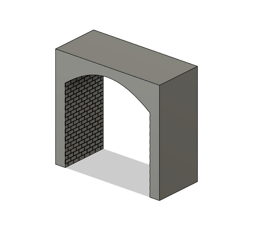 Model Railway Single Track Tunnel Internal Arches Add On 3D print model_9