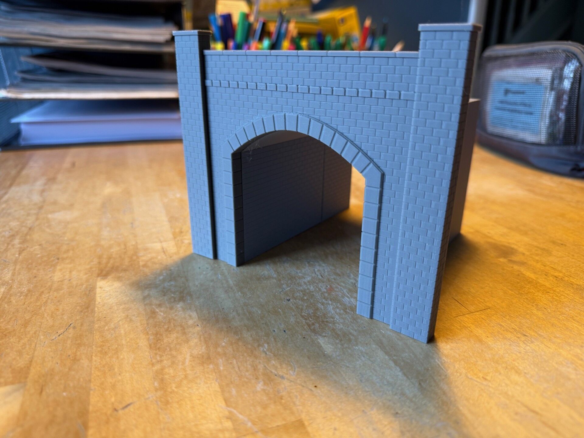 Model Railway Single Track Tunnel Internal Arches Add On 3D print model_15