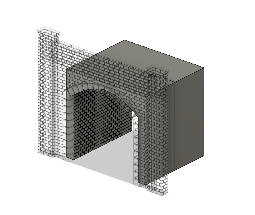 Model Railway Single Track Tunnel Internal Arches Add On 3D print model_5