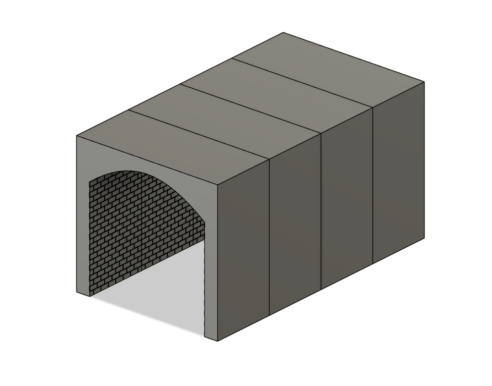 Model Railway Single Track Tunnel Internal Arches Add On 3D print model_10