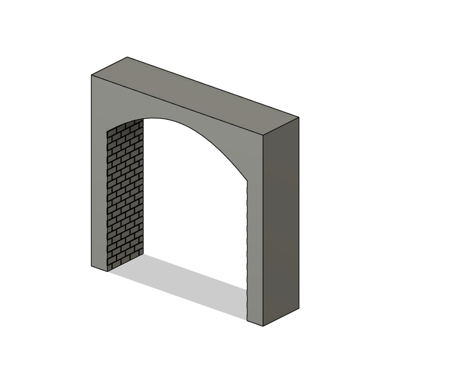 Model Railway Single Track Tunnel Internal Arches Add On 3D print model_8