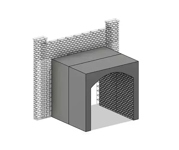 Model Railway Single Track Tunnel Internal Arches Add On 3D print model Model Railway Single Track Tunnel Internal Arches Add On 3D print model