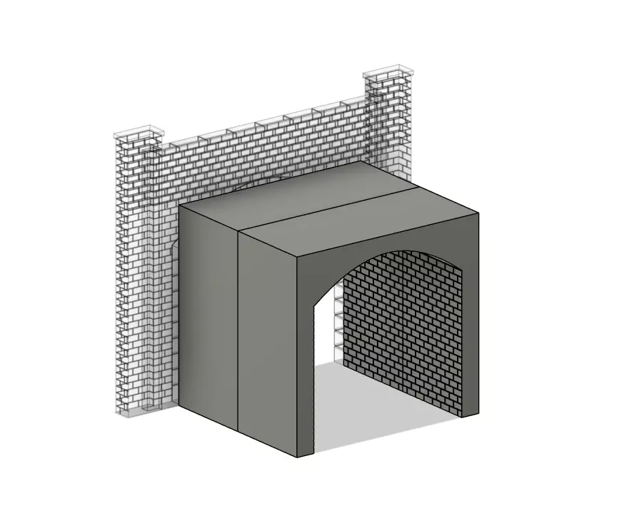 Model Railway Single Track Tunnel Internal Arches Add On 3D print model_0