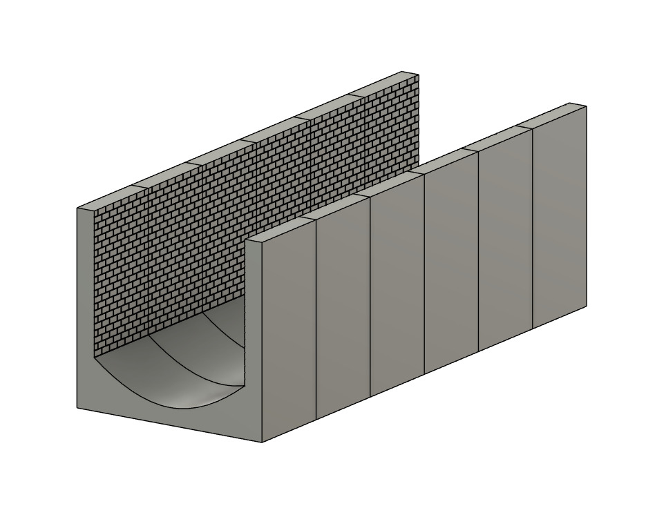 Model Railway Single Track Tunnel Internal Arches Add On 3D print model_13