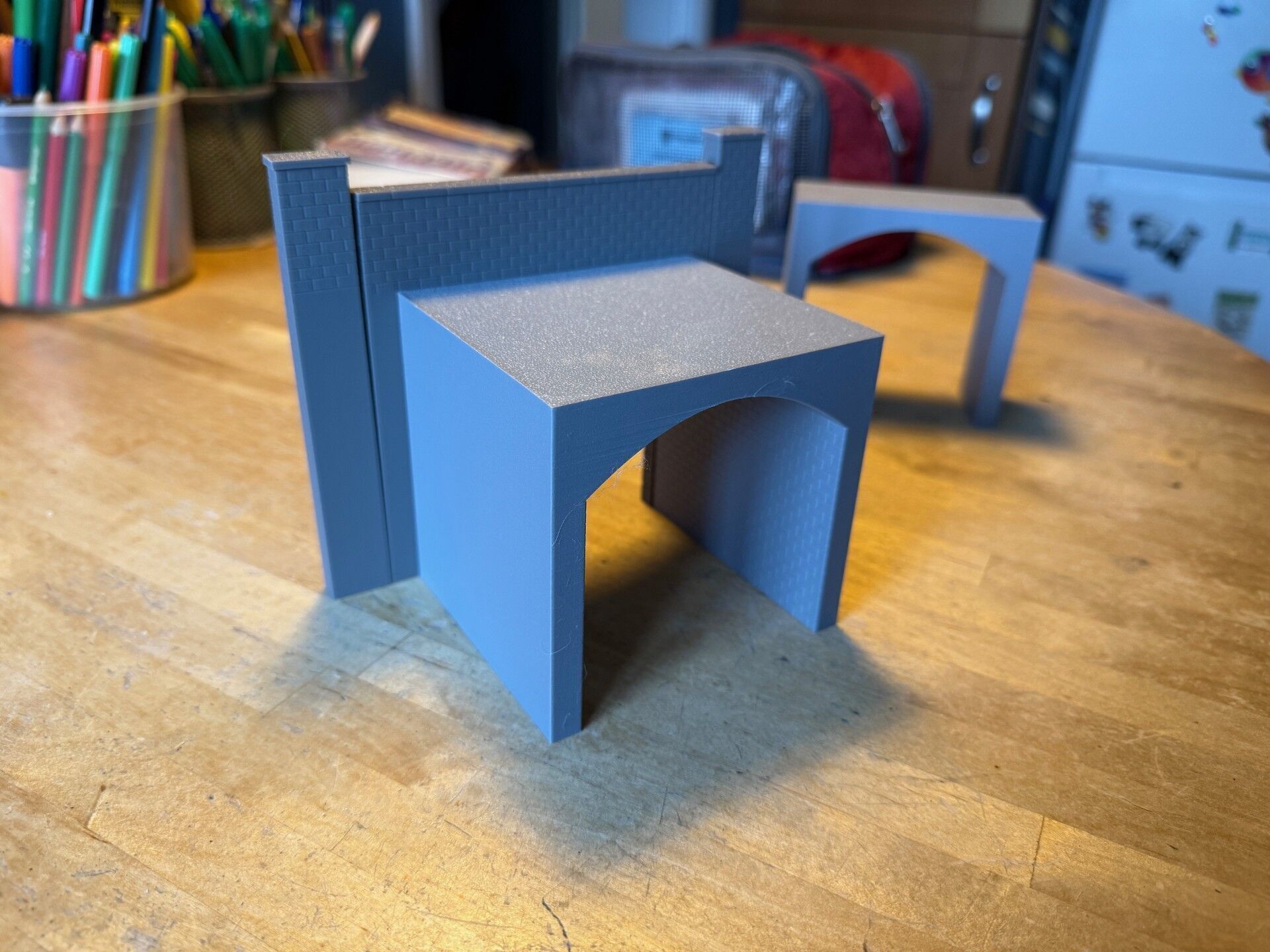 Model Railway Single Track Tunnel Internal Arches Add On 3D print model_1