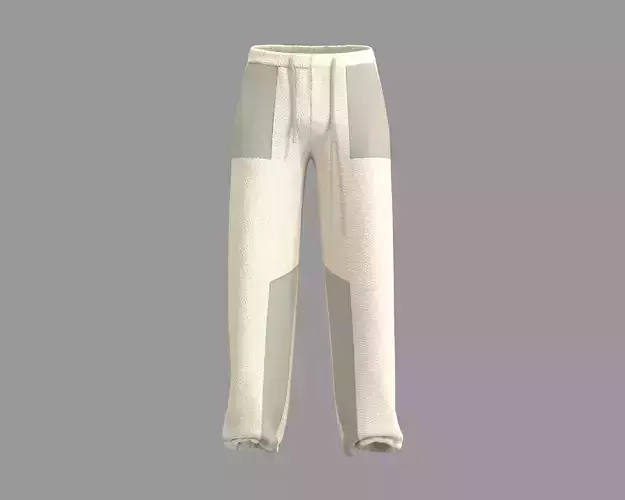 Mens sherpa pant with cut and sew panels