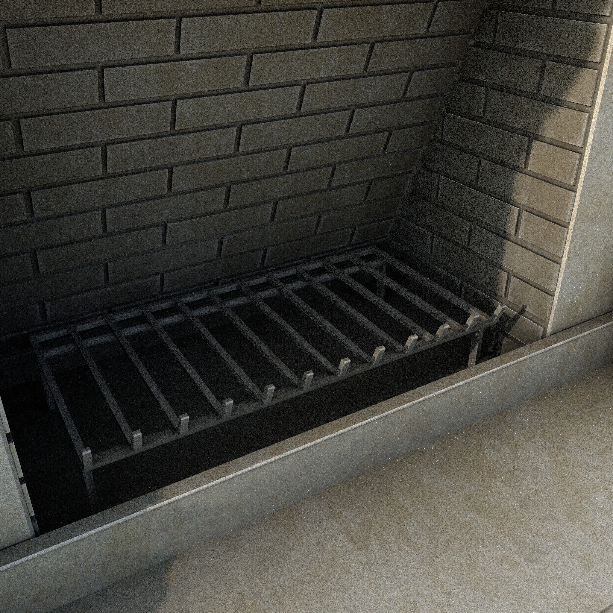 Neoclassical Ornate Fireplace with Fluted Pilasters 3D model_2