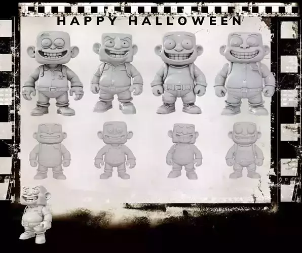 Cartoon Style 3D Printable Toy Figure   One Piece STL Character