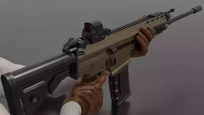 Game Combat Rifle Fps - Tps Low-poly 3D model