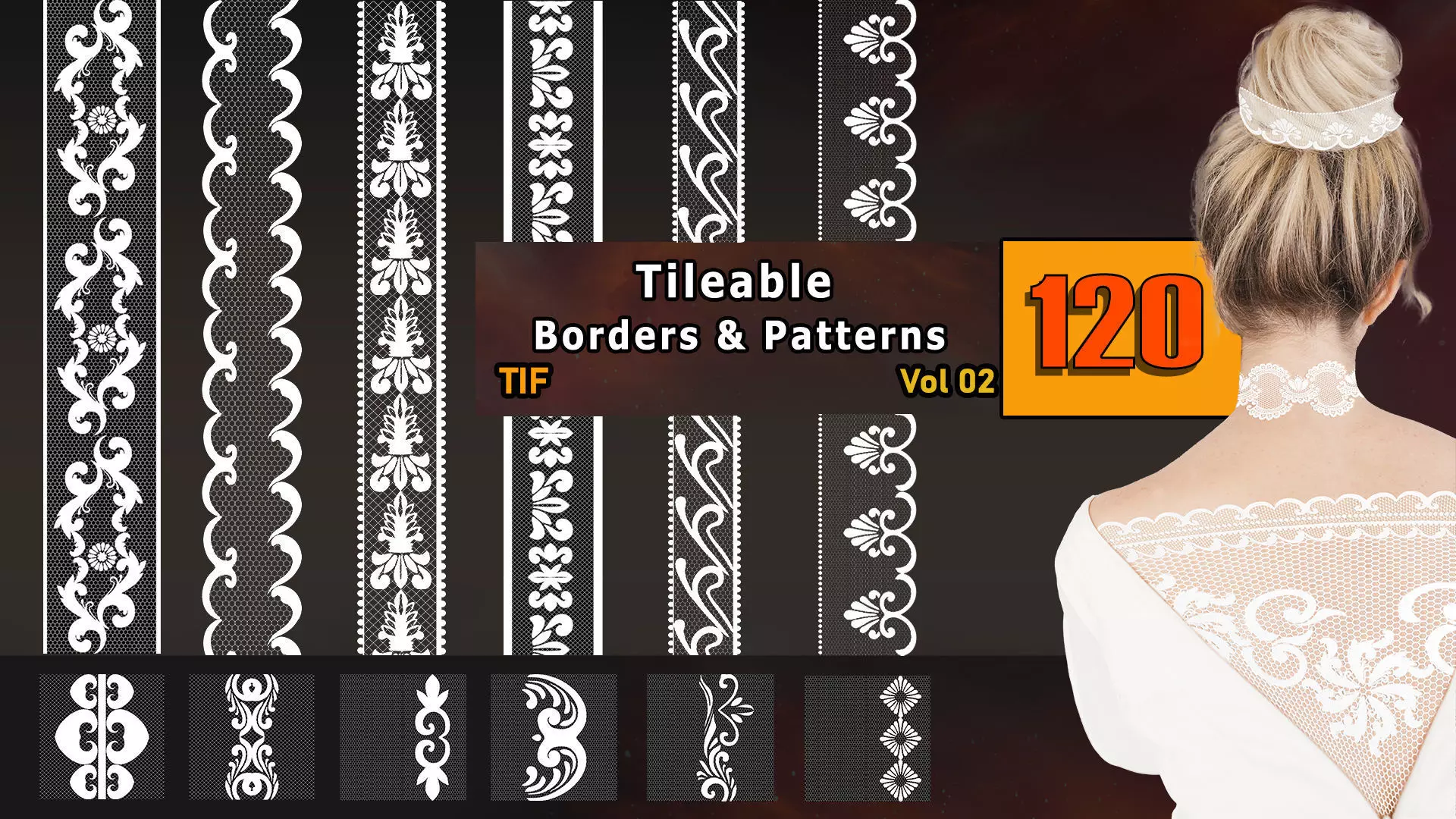 120 Alphas-Tileable Borders-Patterns-Vol2 Texture
