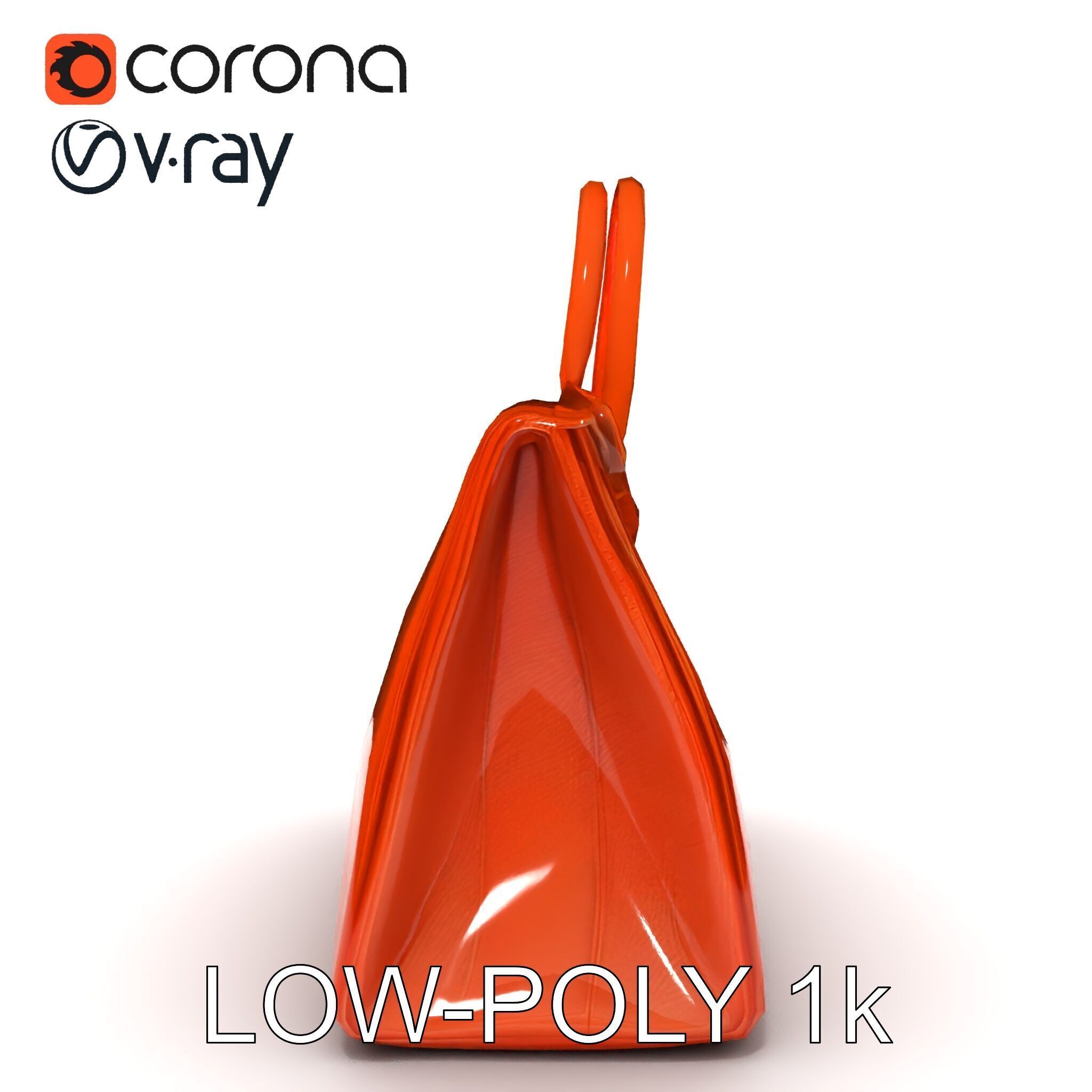 Elegant Leather Handbag D Model Pack Low-poly 3D model_7