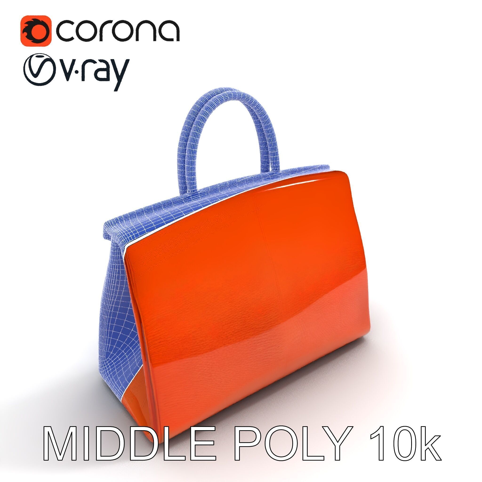 Elegant Leather Handbag D Model Pack Low-poly 3D model_6
