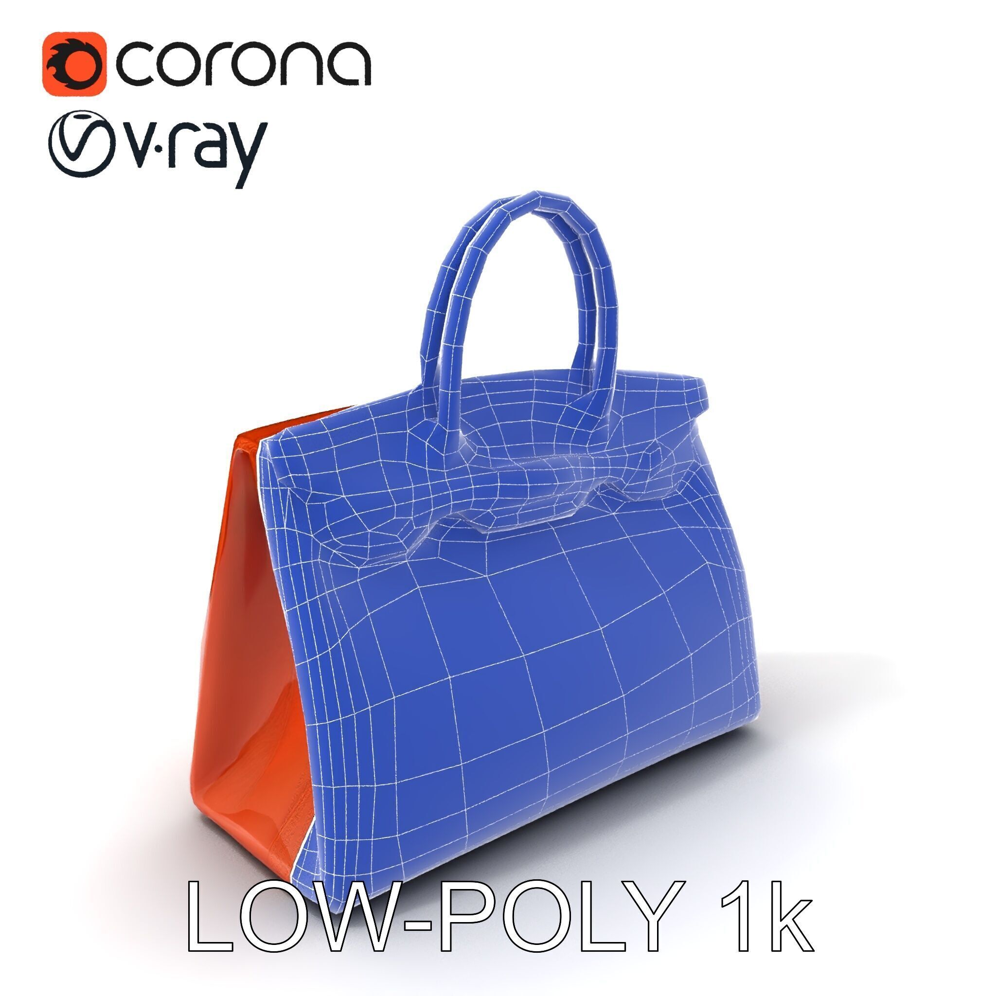 Elegant Leather Handbag D Model Pack Low-poly 3D model_23