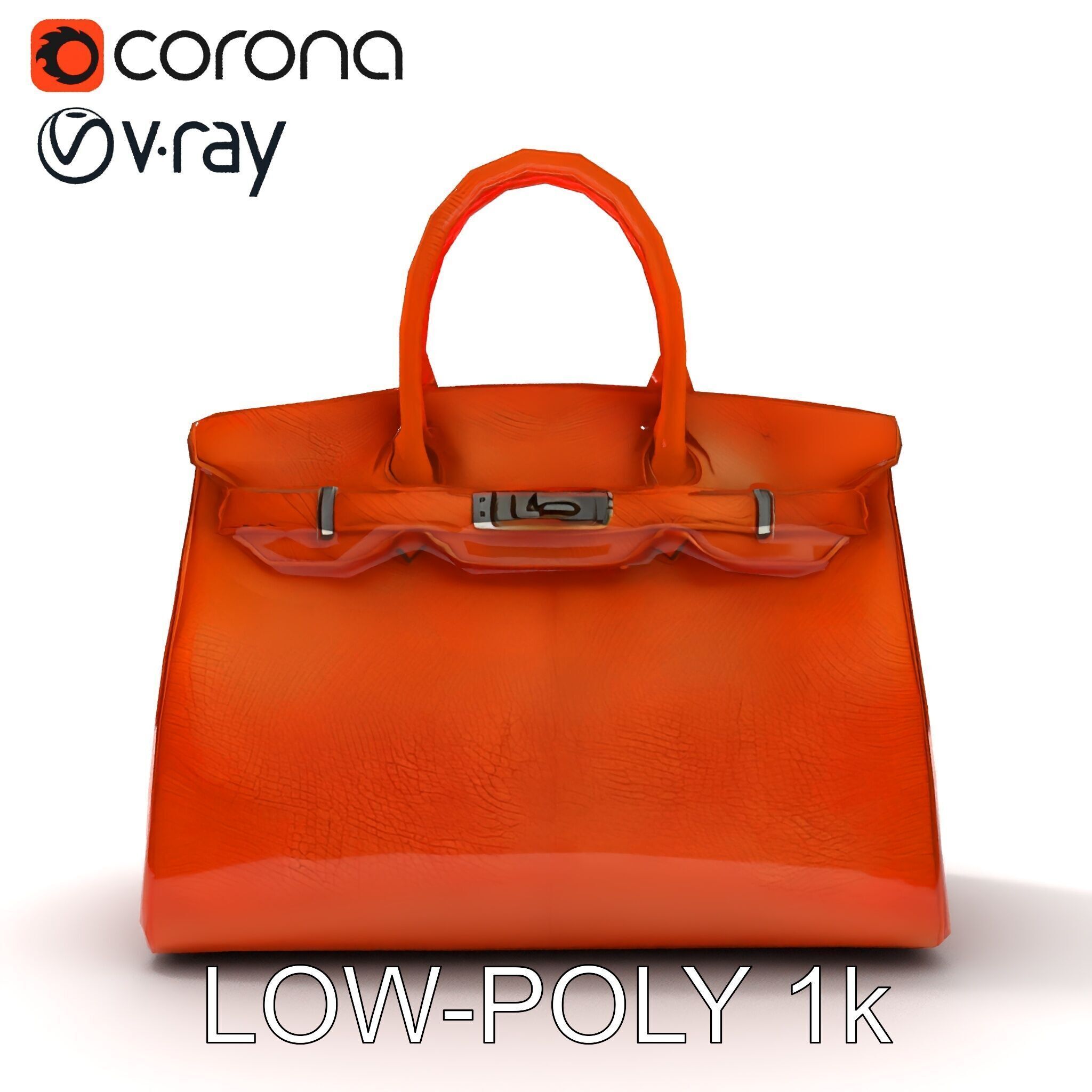 Elegant Leather Handbag D Model Pack Low-poly 3D model_10