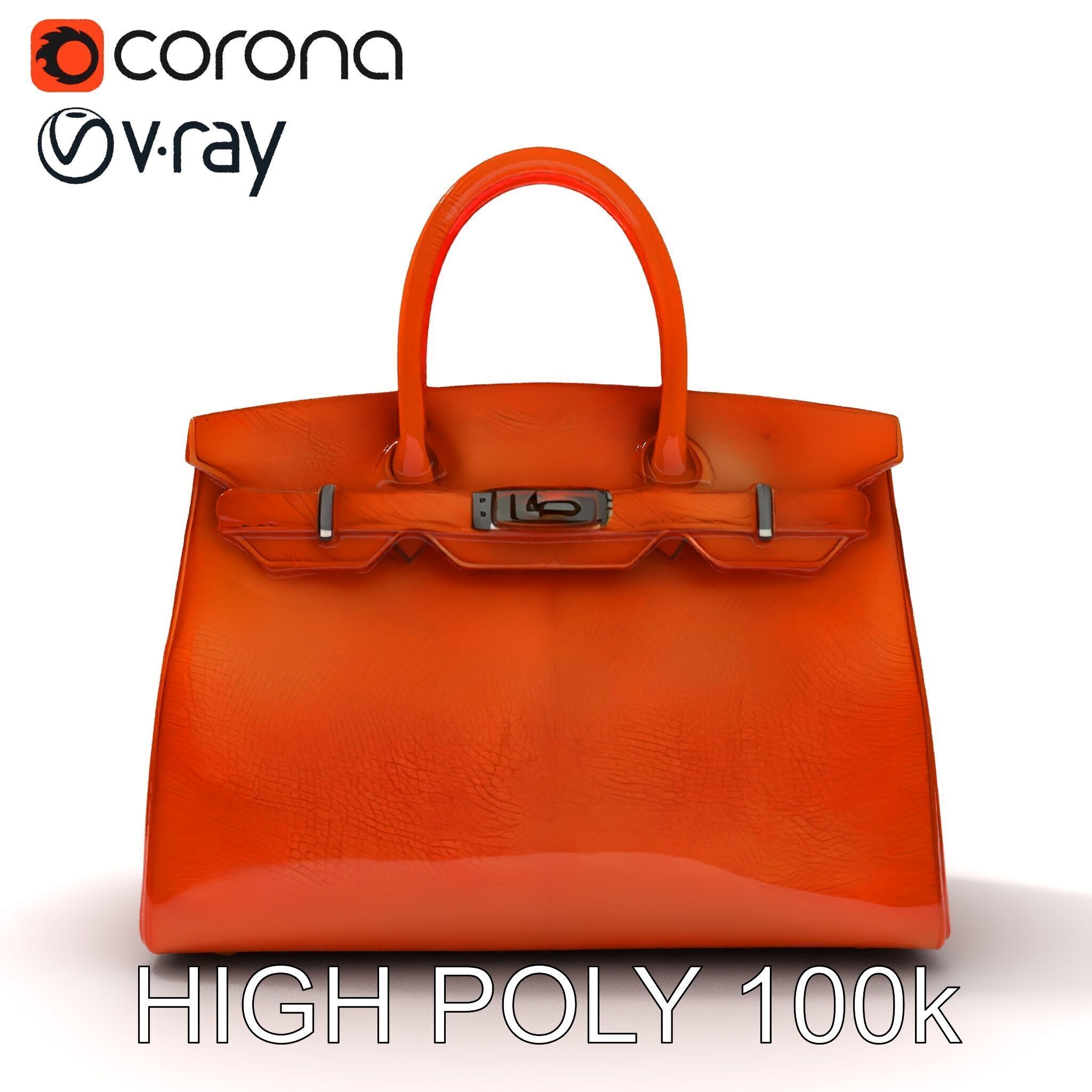 Elegant Leather Handbag D Model Pack Low-poly 3D model_28