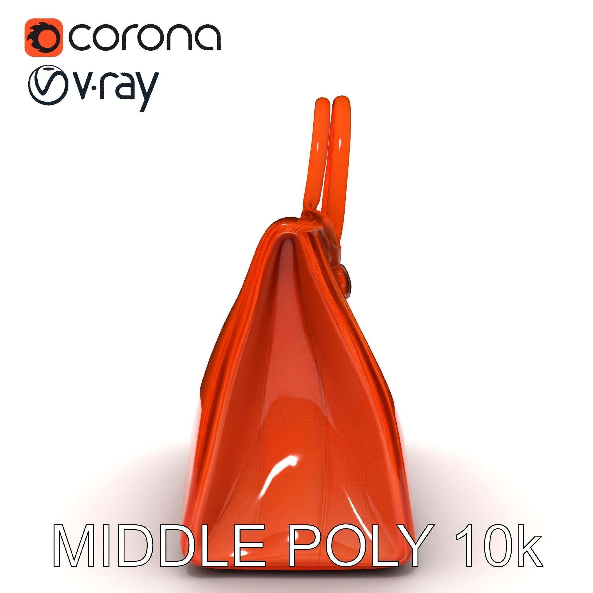 Elegant Leather Handbag D Model Pack Low-poly 3D model_9