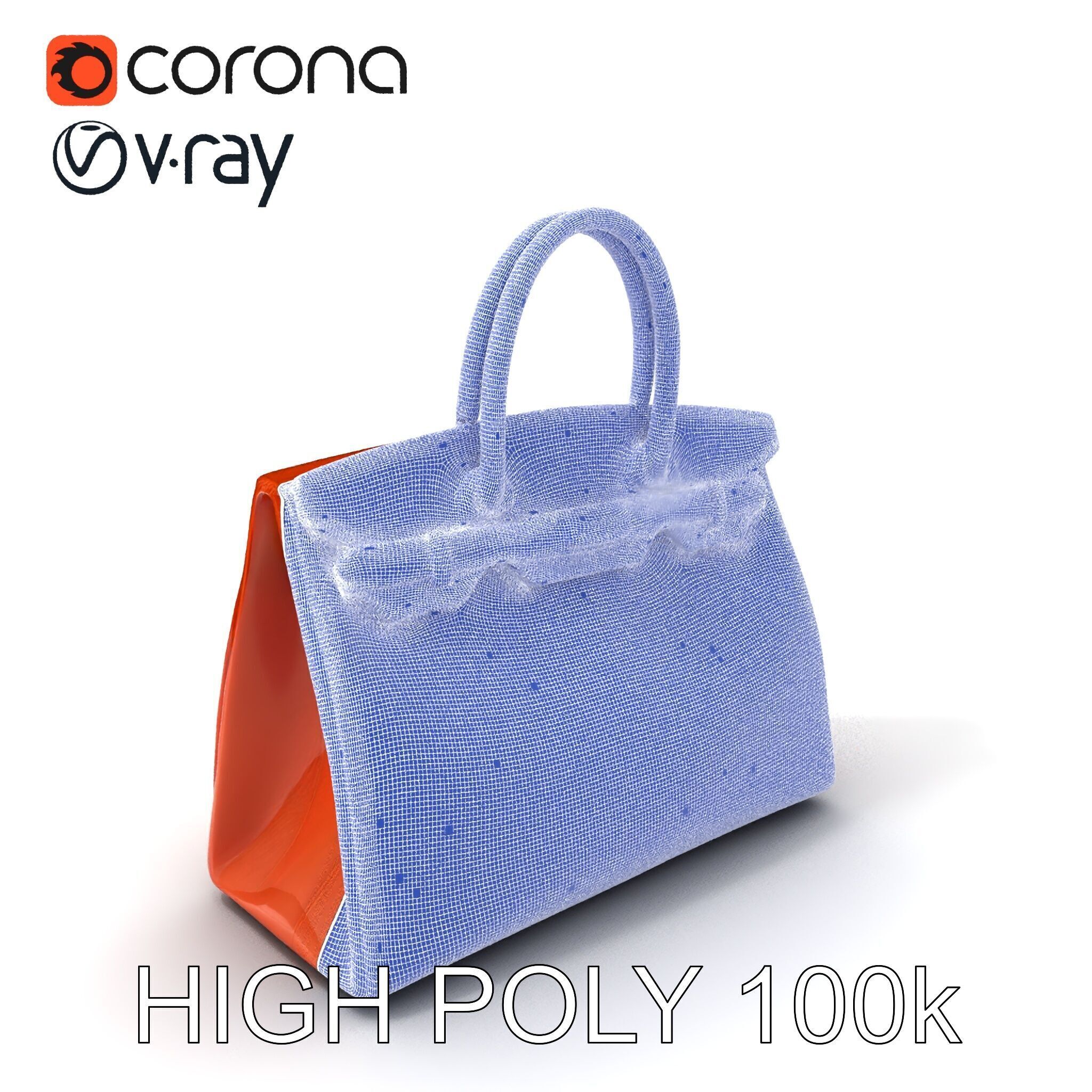 Elegant Leather Handbag D Model Pack Low-poly 3D model_3