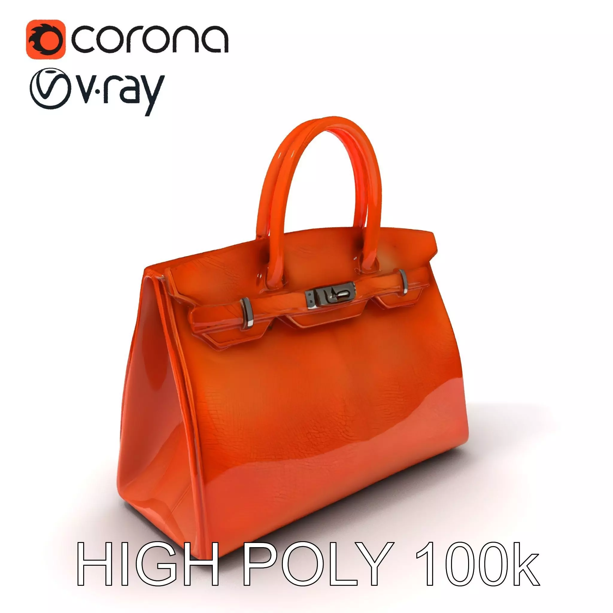 Elegant Leather Handbag D Model Pack Low-poly 3D model_0