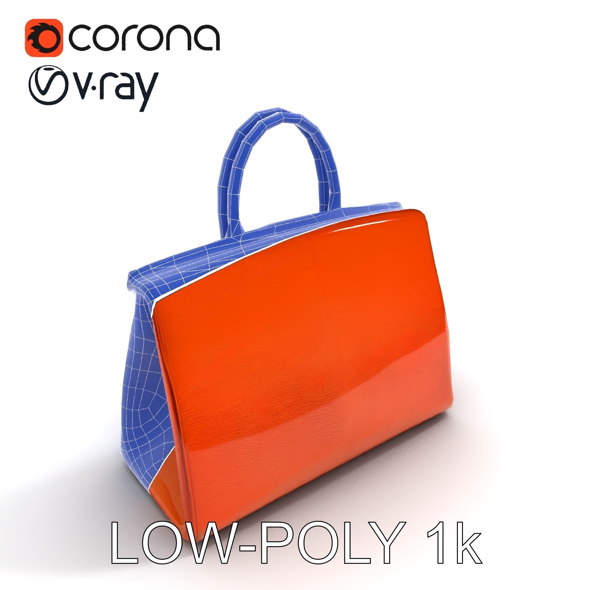 Elegant Leather Handbag D Model Pack Low-poly 3D model_12