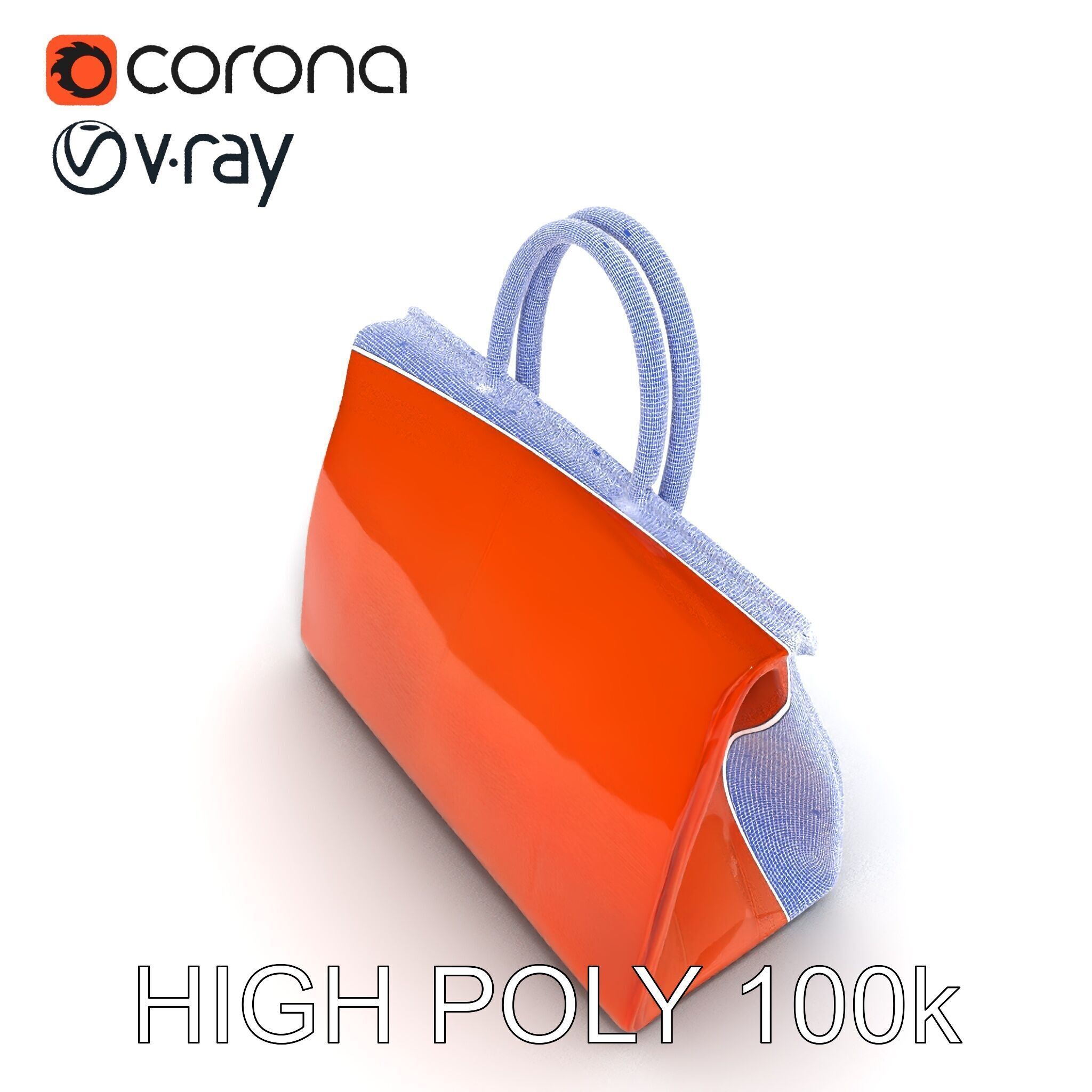 Elegant Leather Handbag D Model Pack Low-poly 3D model_8