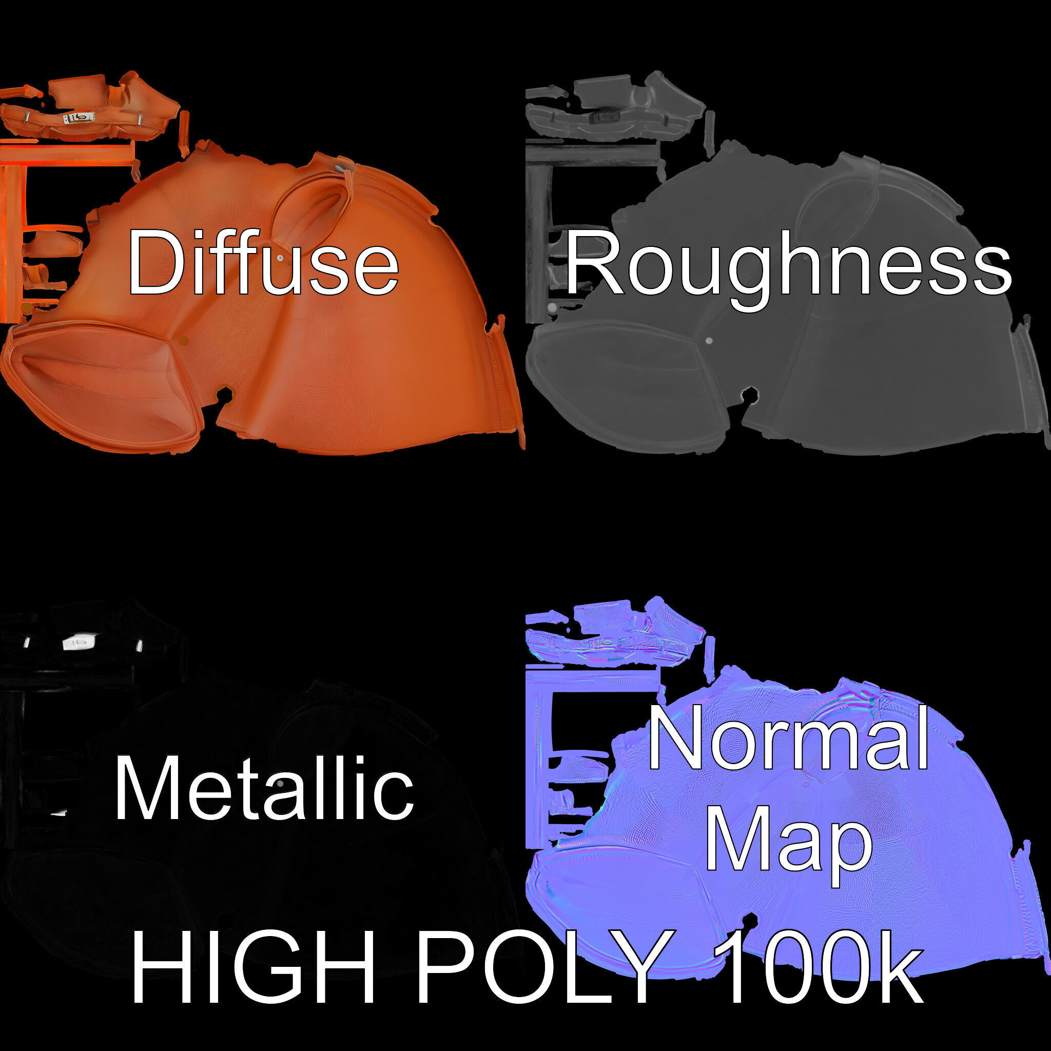 Elegant Leather Handbag D Model Pack Low-poly 3D model_2