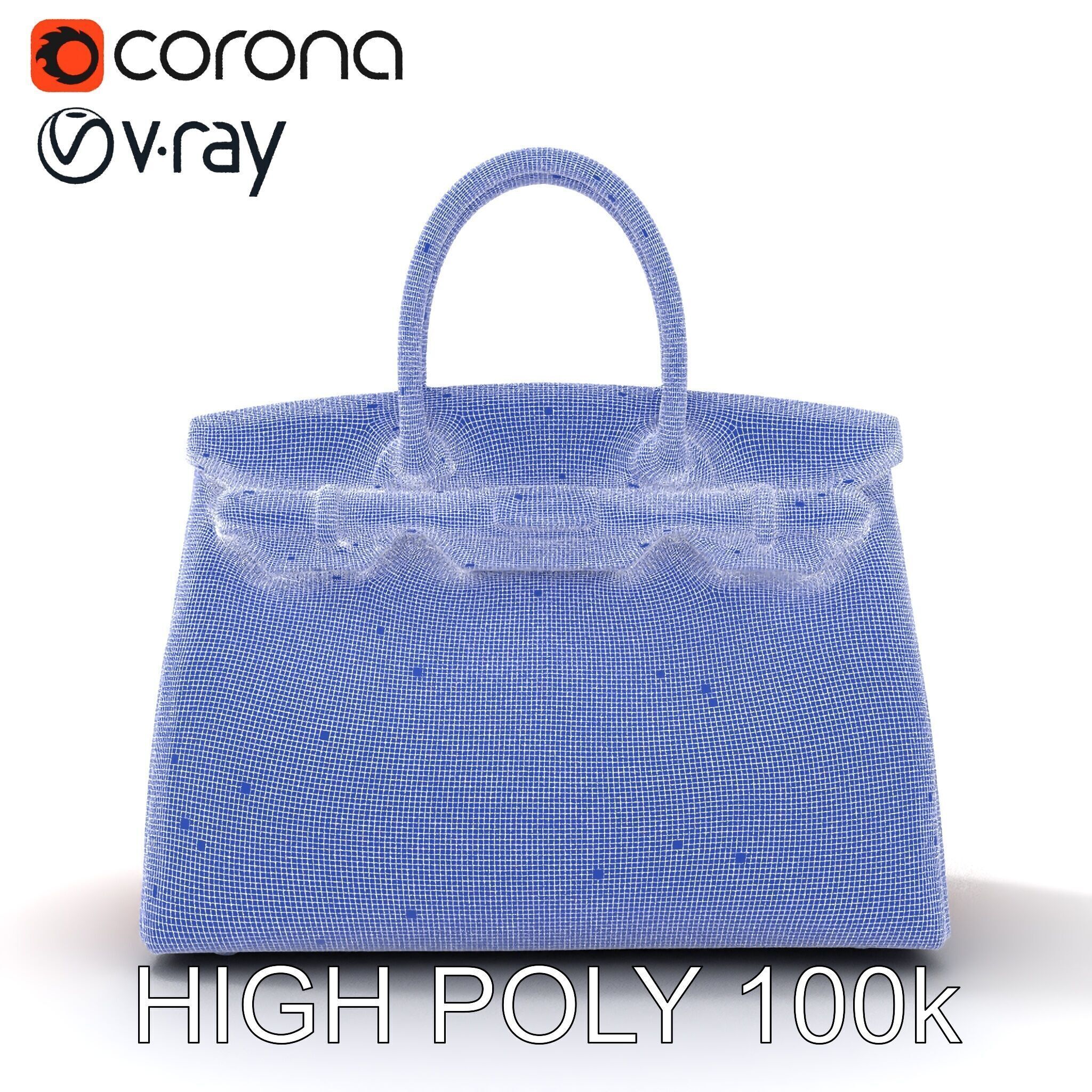 Elegant Leather Handbag D Model Pack Low-poly 3D model_35