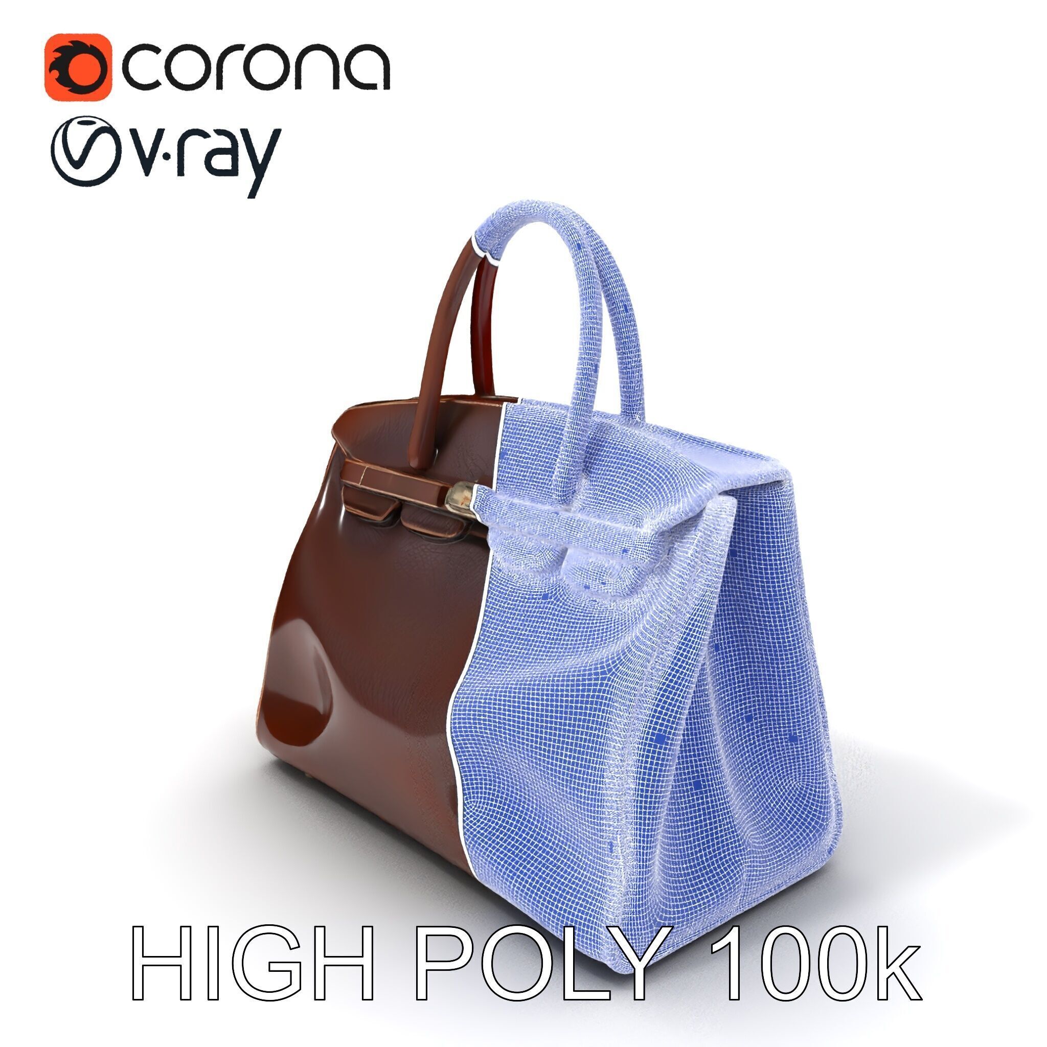 Luxury Handbag Model Pack for D Rendering and Games Low-poly 3D model_3