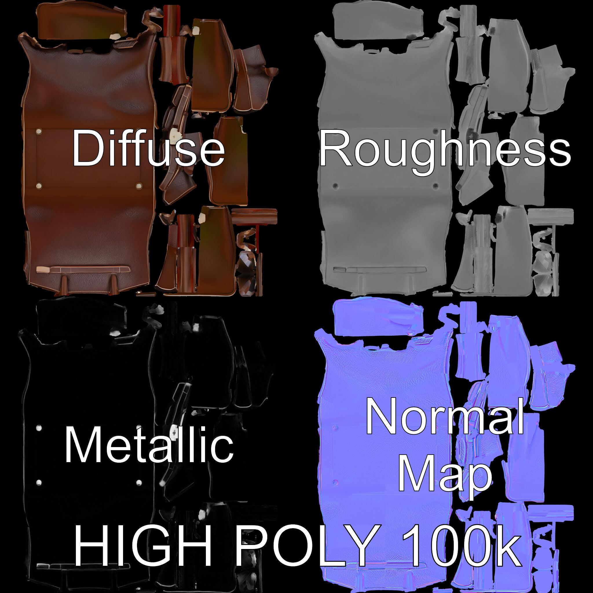 Luxury Handbag Model Pack for D Rendering and Games Low-poly 3D model_2