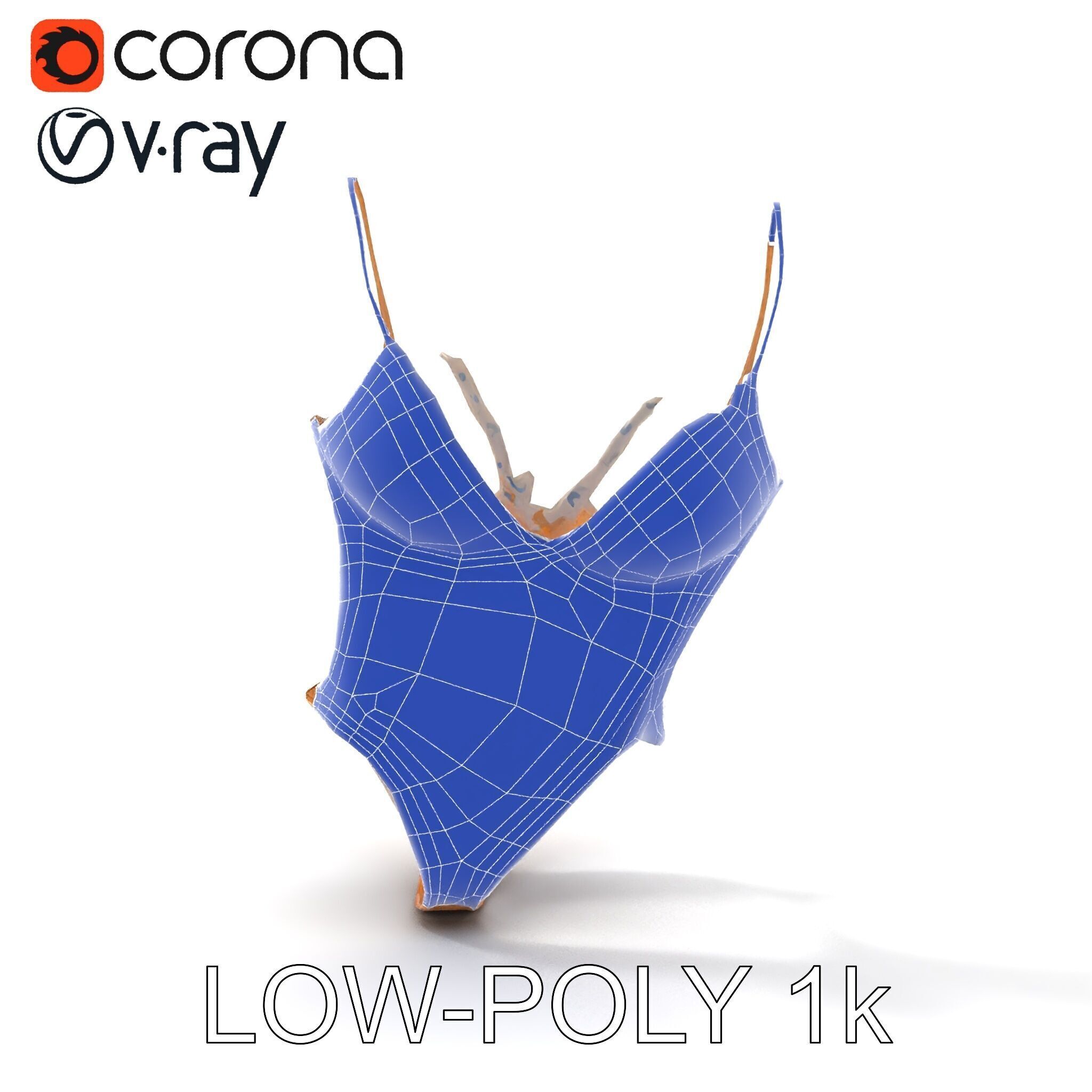 Lace Bodysuit Model Pack Intricate Design and Realistic Text... Low-poly 3D model_14