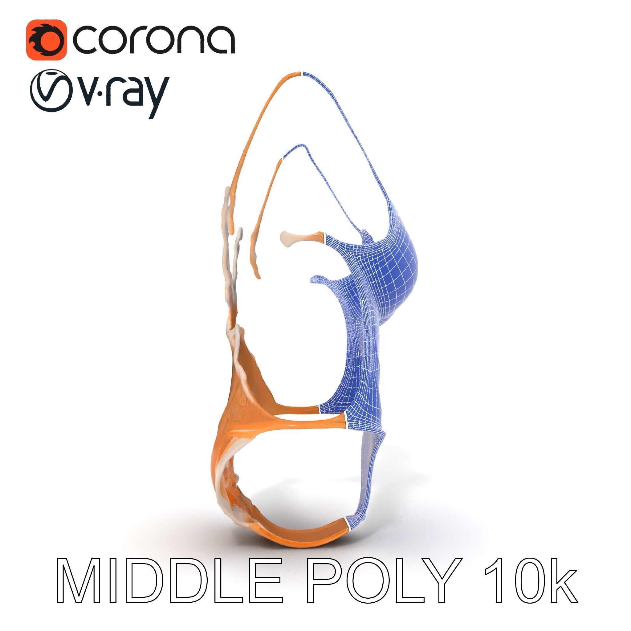 Lace Bodysuit Model Pack Intricate Design and Realistic Text... Low-poly 3D model_19