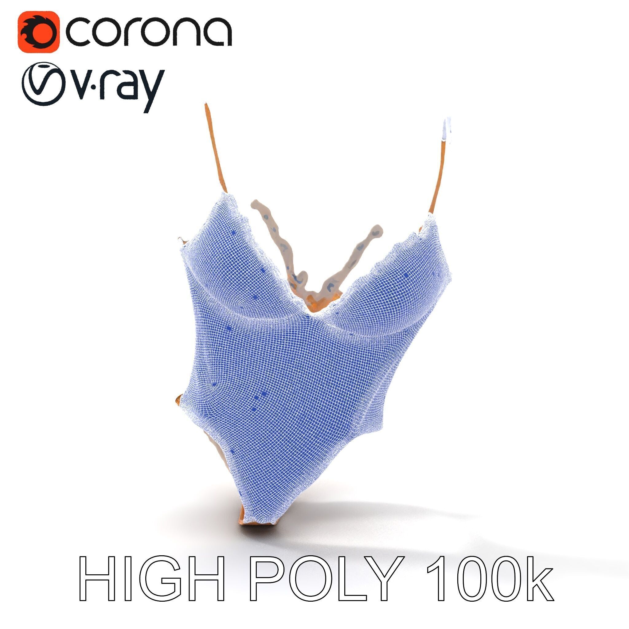 Lace Bodysuit Model Pack Intricate Design and Realistic Text... Low-poly 3D model_18