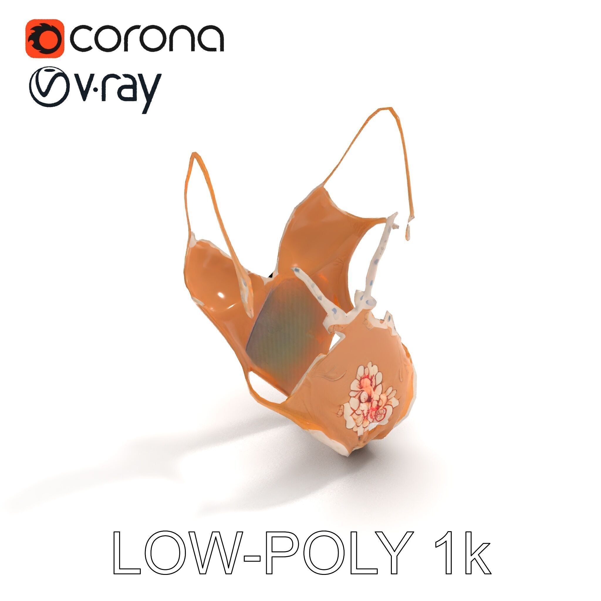 Lace Bodysuit Model Pack Intricate Design and Realistic Text... Low-poly 3D model_9