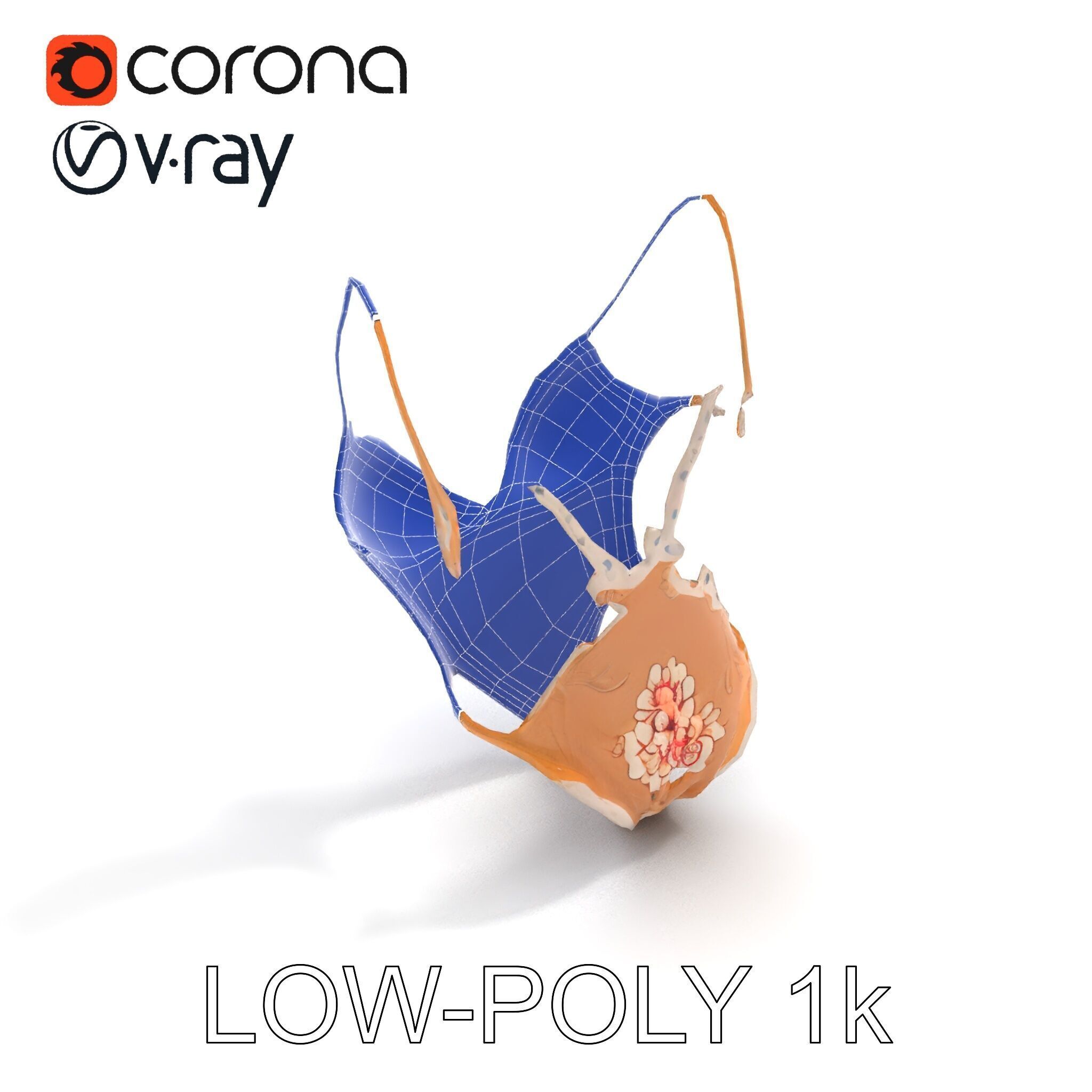 Lace Bodysuit Model Pack Intricate Design and Realistic Text... Low-poly 3D model_33