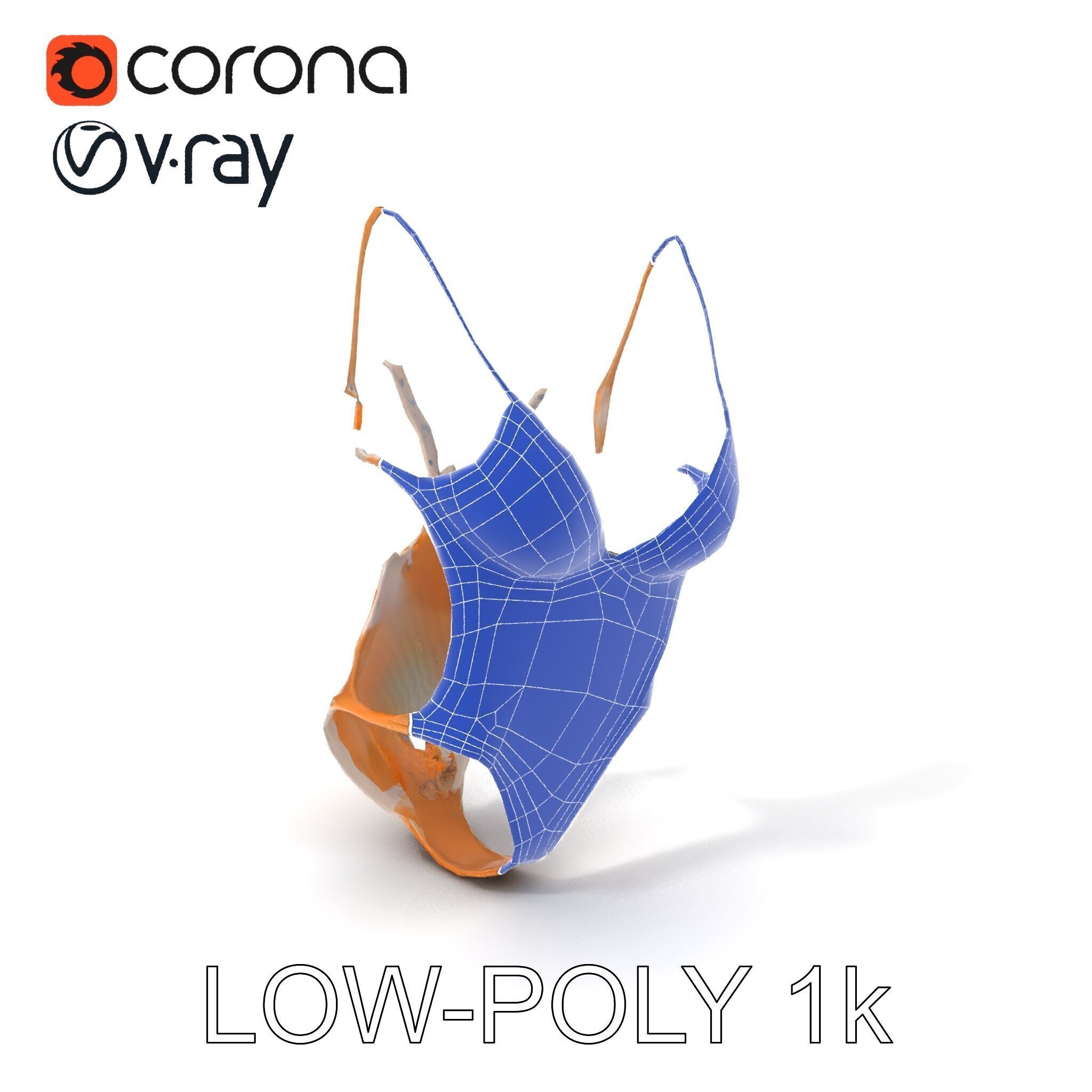 Lace Bodysuit Model Pack Intricate Design and Realistic Text... Low-poly 3D model_17